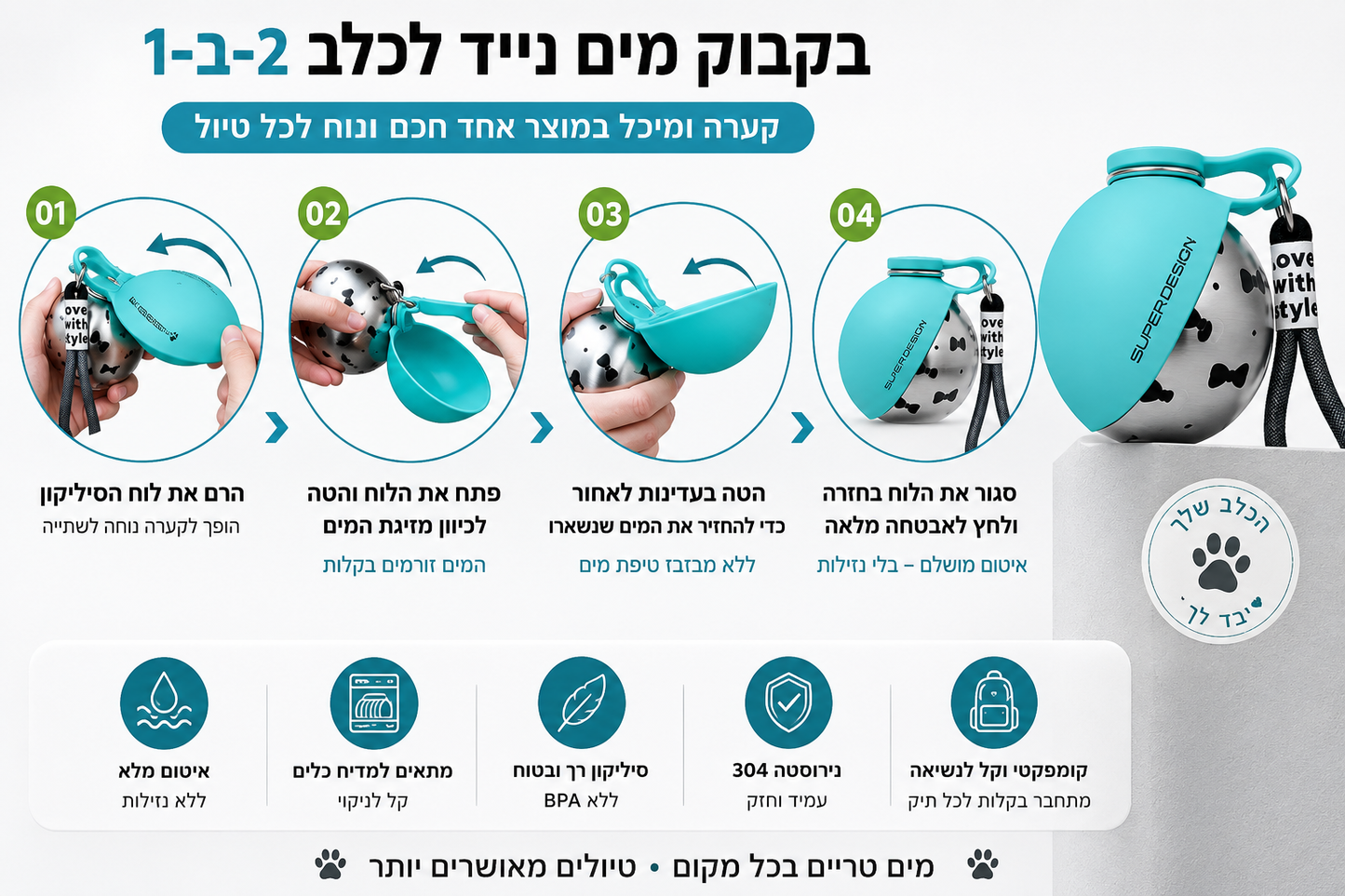 בקבוק מים נייד לכלב🐶