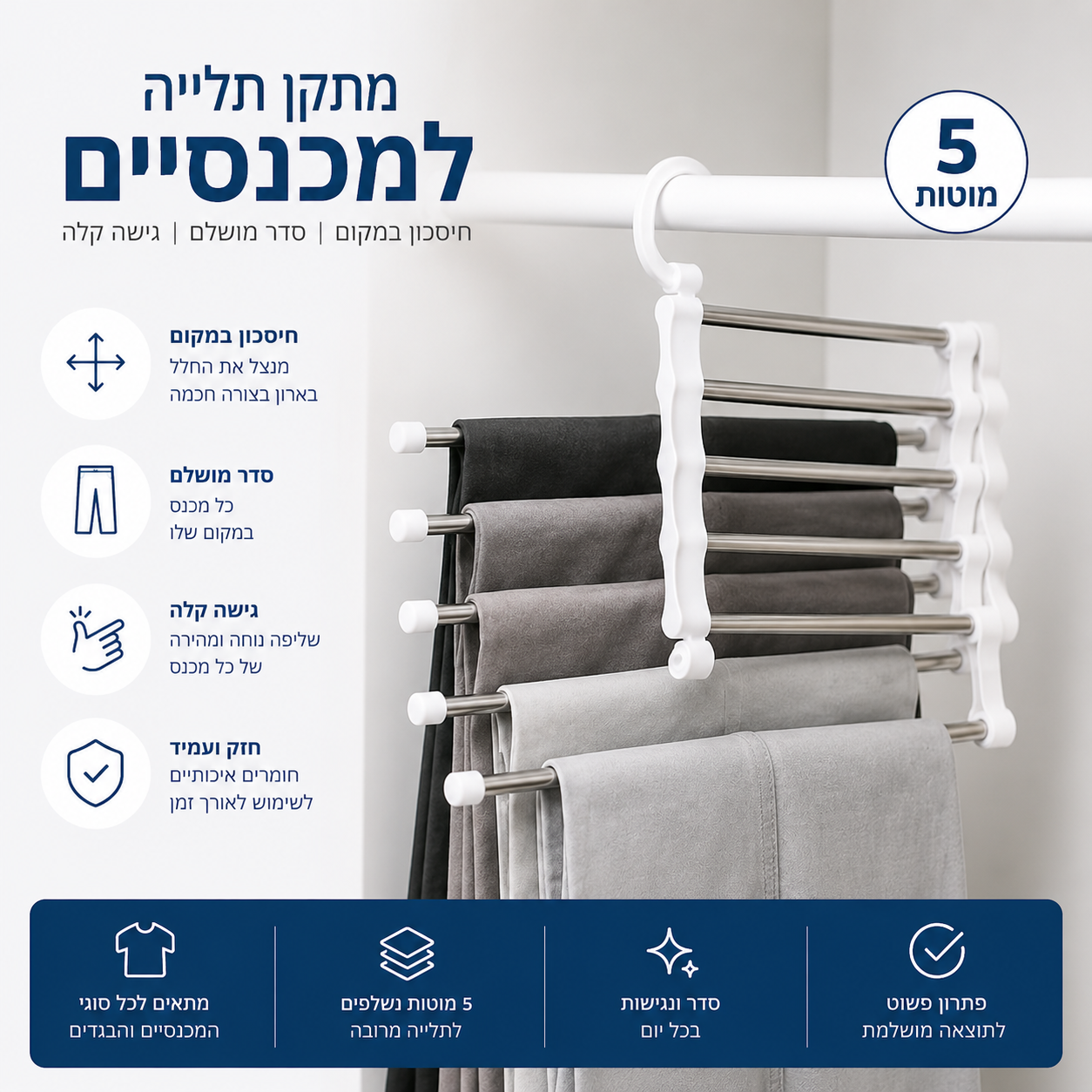 מתלה הבגדים הפרקטי והמתקפל